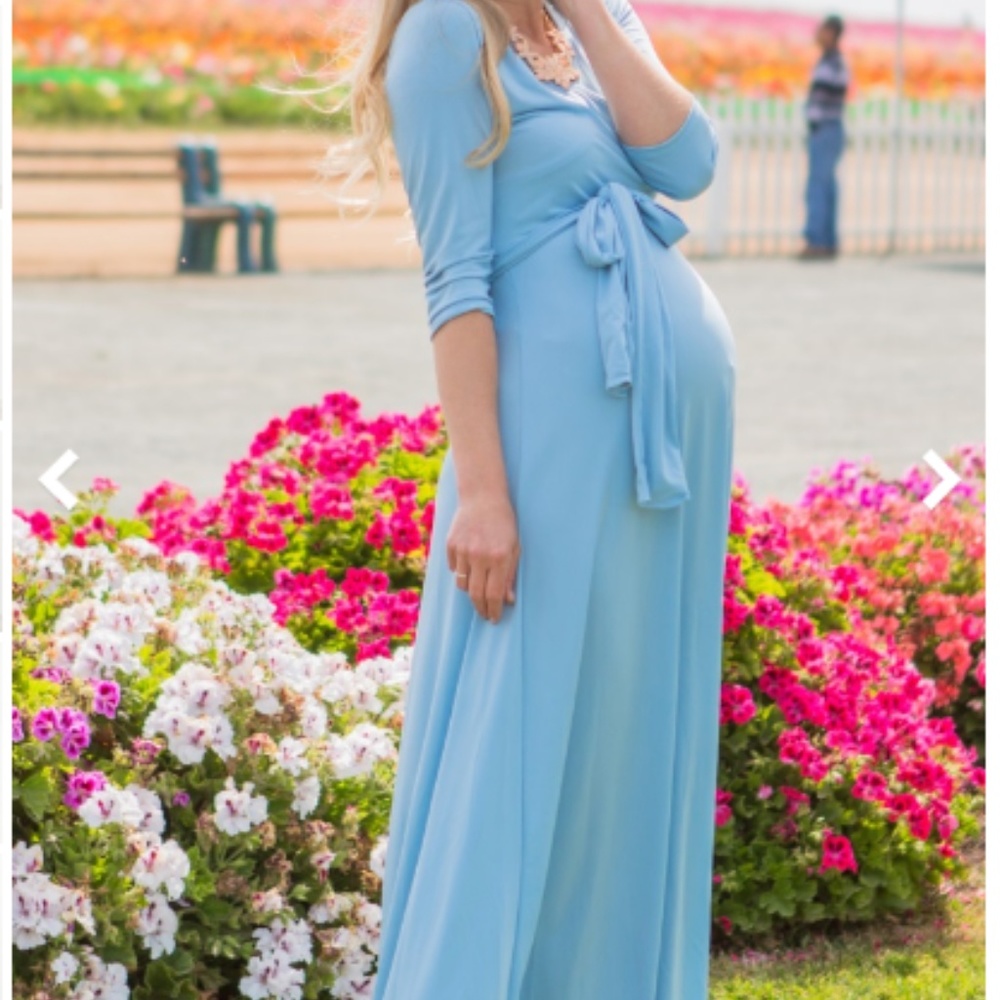 Pinkblush Blue Maxi Maternity Dress